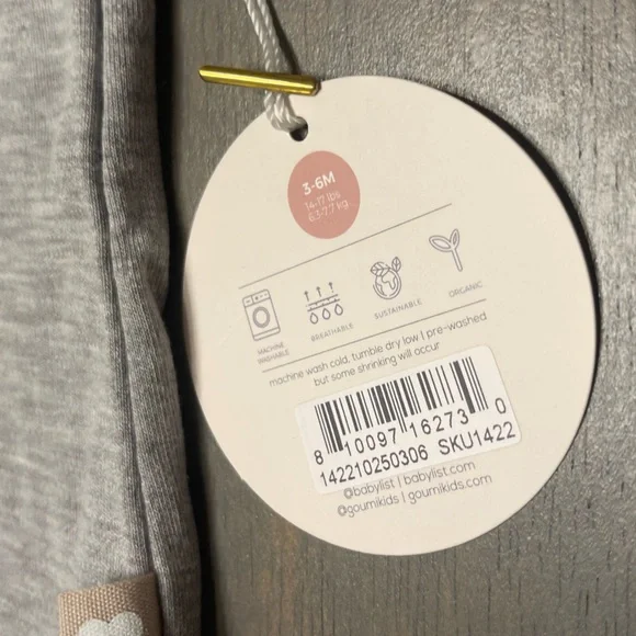 👶🏻 NEW! • Goumi • Gray Long sleeve bodysuit | 3-6 months - Picture 2 of 3